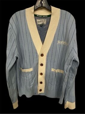 Bogey Boys Light Blue sweater cardigan V-Neck Cardigan Jacket medium